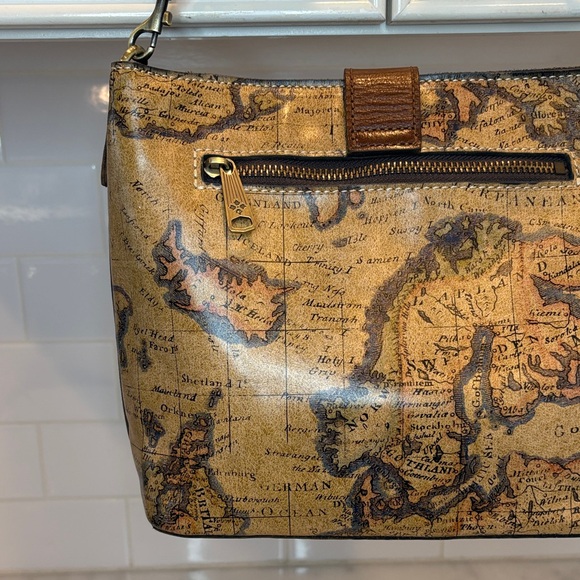 Patricia Nash Bag Purse Handbag Leather Vintage Irving Europe Map Shoulder Bag - Picture 6 of 17